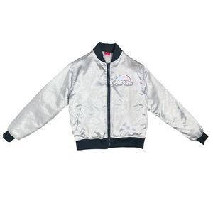 DreamWorks Animation TROLLS Silver & Black Bomber Jacket - Size XS Girls